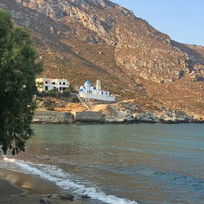 The beach and the view at the mountain